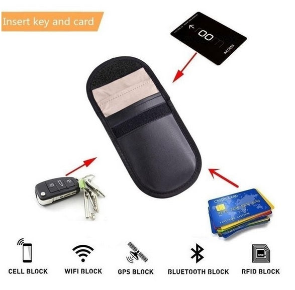 2 x Car Key Signal Blocker Case Faraday Cage Fob Pouch Keyless RFID Blocking Bag