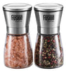 Adjustable Salt & Pepper Grinder Set Stainless Steel Glass Mill Coarse Grinding