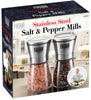 Adjustable Salt & Pepper Grinder Set Stainless Steel Glass Mill Coarse Grinding