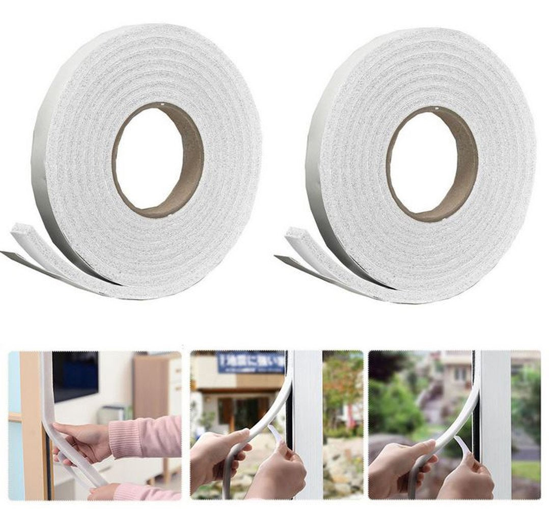 2 X 4.5m Draught Excluder Foam Tape Weather Strip Insulation Door Window Seal UK